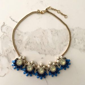 J.Crew Blue/Jewelled Statement Necklace